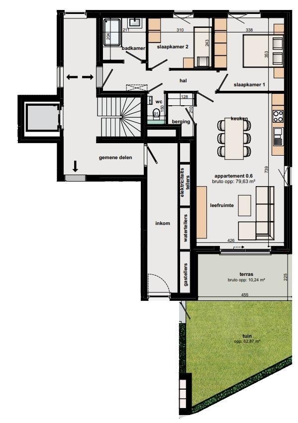 Appartement te  koop in Wielsbeke 8710 273543.88€ 2 slaapkamers 80.00m² - Zoekertje 1378167