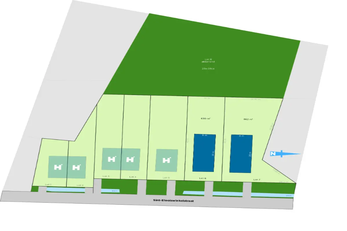 Grond te  koop in Roeselare 8800 258600.00€  slaapkamers m² - Zoekertje 331551