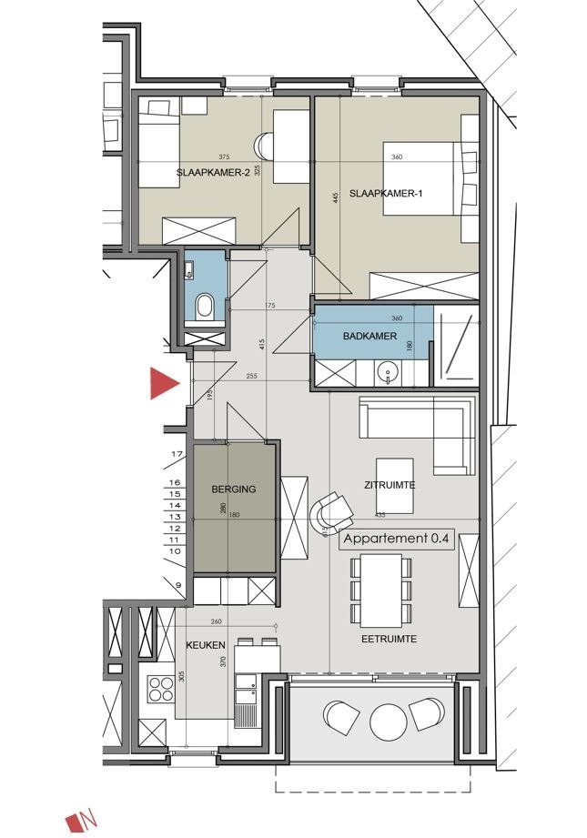 Appartement te koop in Passendale 8980 0.00€ 2 slaapkamers 89.61m² - Zoekertje 428413