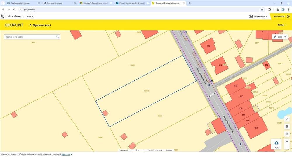 Grond te koop in Kuurne 8520 430000.00€ slaapkamers m² - Zoekertje 448385