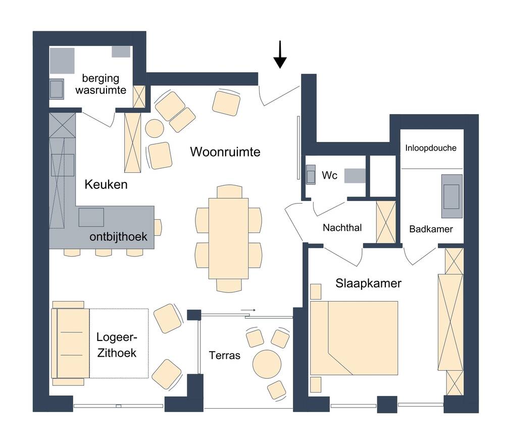 Appartement te koop in Vlissegem 8421 364000.00€ 1 slaapkamers 72.00m² - Zoekertje 492221